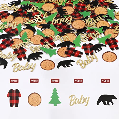Lumberjack Baby Shower Decorations - 200 Pcs Confetti Set