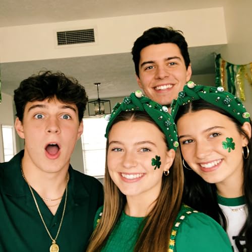 St. Patrick's Day Knotted Headband - Lucky Clover Hair Accessory for Women