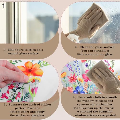 Double-Sided Wildflower Window Clings | Glue-Free Floral Decor