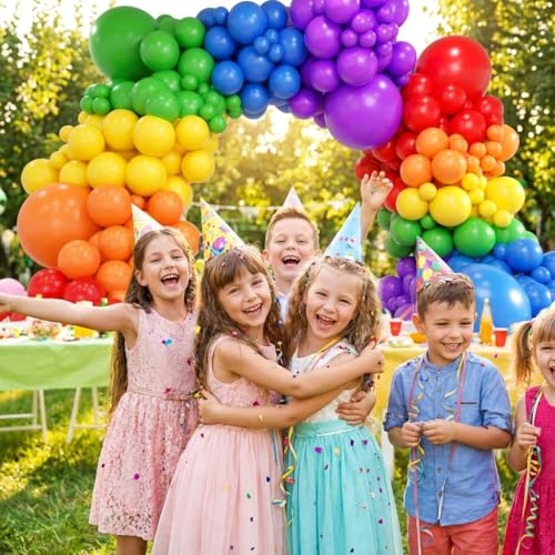 209-Piece Rainbow Balloon Arch Kit - Colorful DIY Party Garland Set