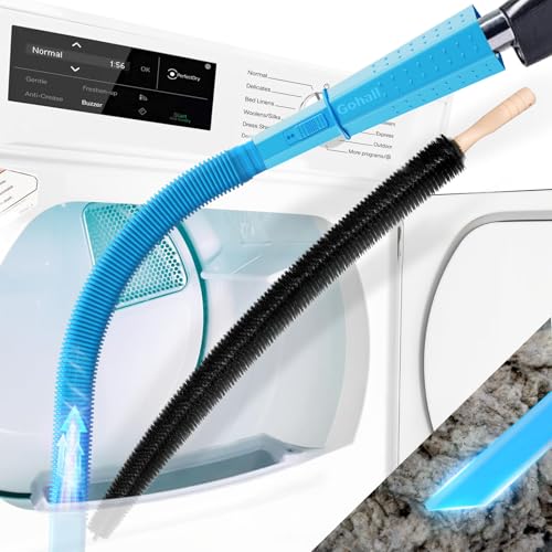 Gohall Blue 2-Piece Dryer Vent Cleaner Kit with Vacuum Attachment & Brush