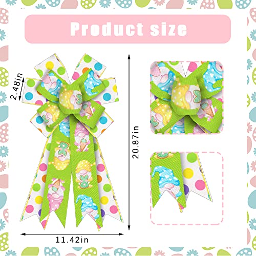 ABTOLS Large Spring Wreath Bows Easter Bunny Door Decor