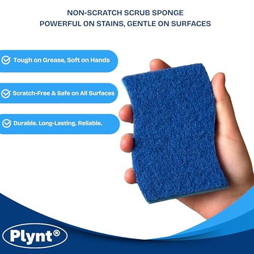 Plynt Non-Scratch Scrub Sponges for Dishes & Kitchen - 12 Pack