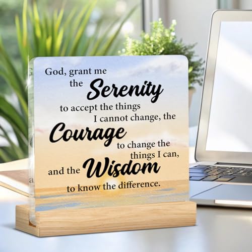 Serenity Prayer Acrylic Sign - Inspirational Office Desk Decor