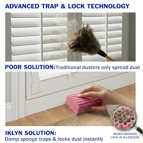 iKLYN Super Absorbent PVA Cleaning Sponges - 4 Pack for Multi-Surface Use