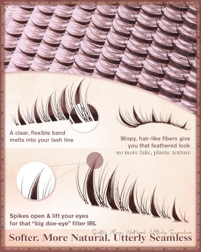 Brown Lash Clusters Manga Eyelash Natural Extensions 8-16mm Wispy