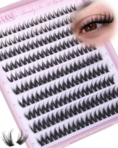 Wispy Lash Clusters 200Pcs Fluffy Individual Eyelash Extensions 10-16mm