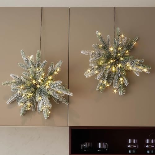 1PC Snowflake Christmas Lights with Timer - Battery & USB Powered Indoor Decor
