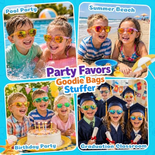 Froman Kids Sunglasses - Neon Party Favors for Ages 3-8 with UV 400 Protection