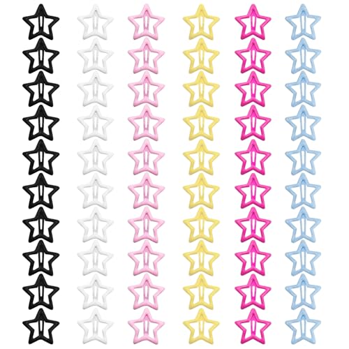 YONOY 60-Piece Star Hair Clips Metal Snap Barrettes in Multi-Colors