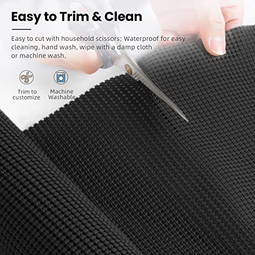 BAGAIL Non-Adhesive Shelf Liner, Heavy-Duty Grip Drawer Liner, 12" x 10FT, Black