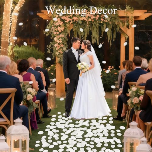 400PCS White Silk Rose Petals - Artificial Flower Petals for Weddings & Romantic Occasions