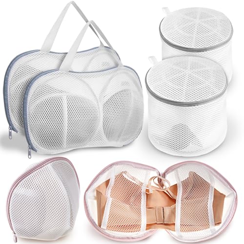 SATINIOR 6 Pack Bra Wash Bags - Mesh Lingerie Protector for A-D Cup