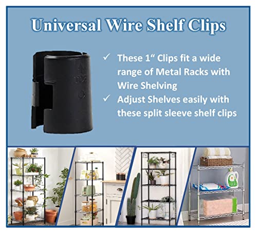 JSP Manufacturing 1" Wire Shelf Clips - 16 Pack (8 Pairs) for Metal Racks