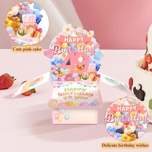 Joycard 49th Birthday 3D Pop-Up Gift Box Card for Women, Mother, Wife