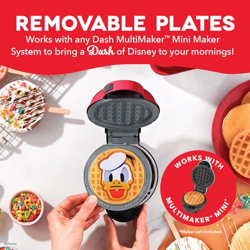 DASH Mini Waffle Plate Set - Donald & Daisy, 4-Inch Nonstick, 2-Pack