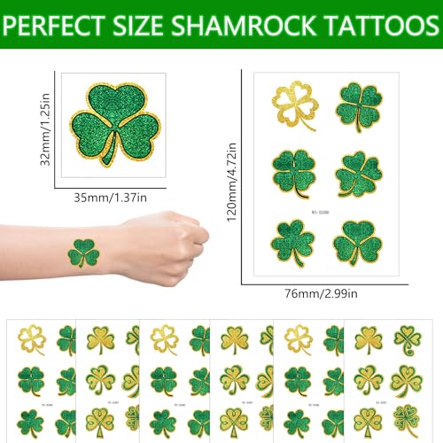 St. Patrick's Day Temporary Tattoos Shamrock Clover Irish Party Favors