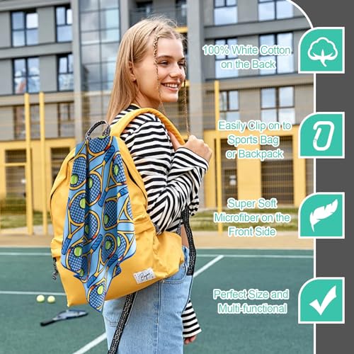 CEMGYIUK Microfiber Tennis Towel with Carabiner Clip 15x17