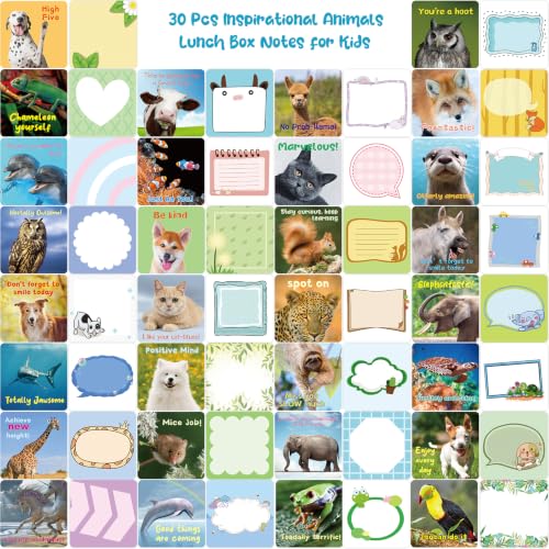 90 Pack Lunch Box Notes for Kids - Animal Jokes, Fun Facts & Encouragement