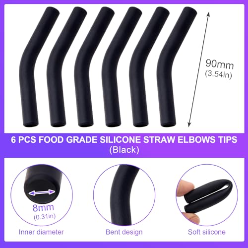 HINZIC 6-Pack Silicone Tips for 8mm Metal Straws – Eco-Friendly & Safe