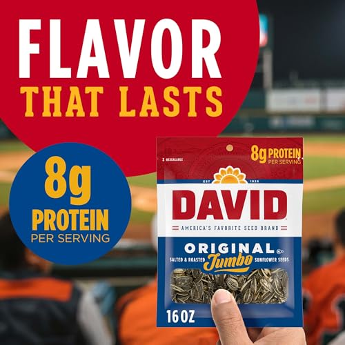 DAVID Original Jumbo Sunflower Seeds - 16 oz Roasted & Salted