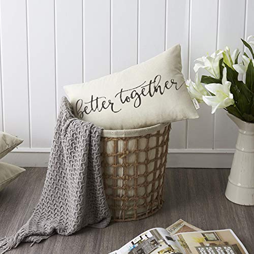 Meekio Farmhouse Pillow Covers with Quote - 12" x 20" Rustic Decor