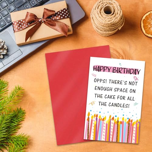 Funny Birthday Card with Shimmer Paper & Envelope - 8x5.3in