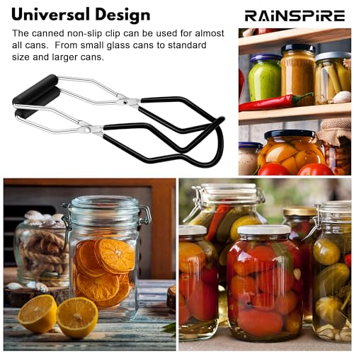 Black Heavy Duty Canning Tongs - Sturdy Stainless Steel Jar Lifter
