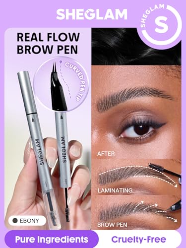 SHEGLAM Real Flow Laminating Brow Pen - Ebony 2-in-1 Eyebrow Gel