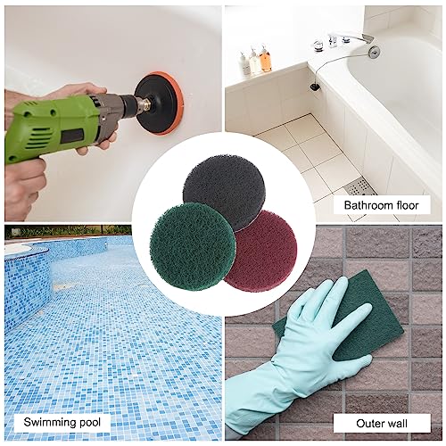 HARFINGTON 3-inch Drill Power Scouring Pads, Green 180-240 Grit (6 Pack)