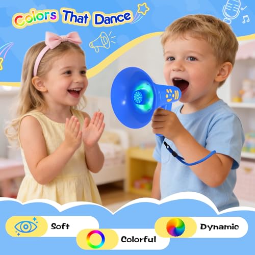 MEGUO Voice Changer for Kids - Mini Megaphone with Lights, Ages 3-8