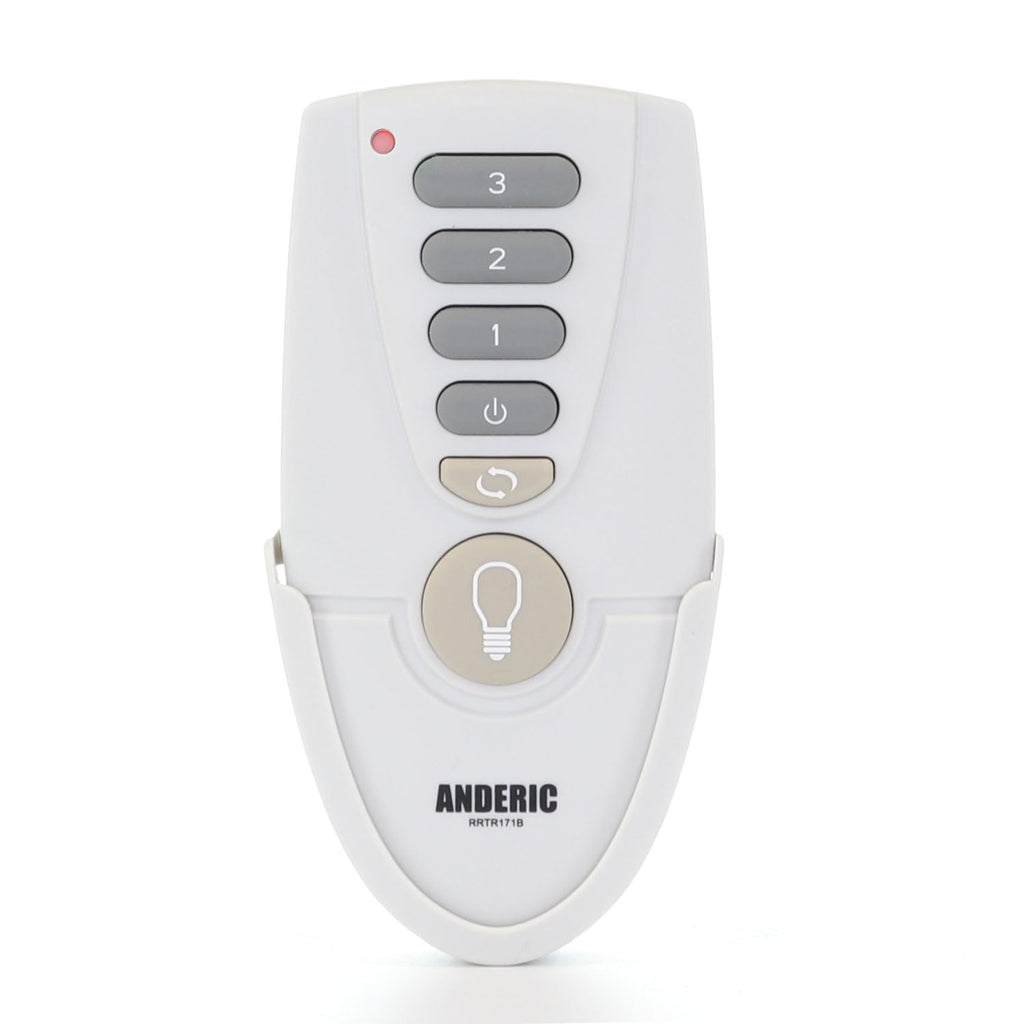 Anderic RRTR171B Ceiling Fan Remote Control Replacement for Home Decorators TR171B & Hampton Bay UC7222T434 Fans – Works with MR77A Receiver – Fan Speed, Reverse & Light Dimmer, Not Universal – White