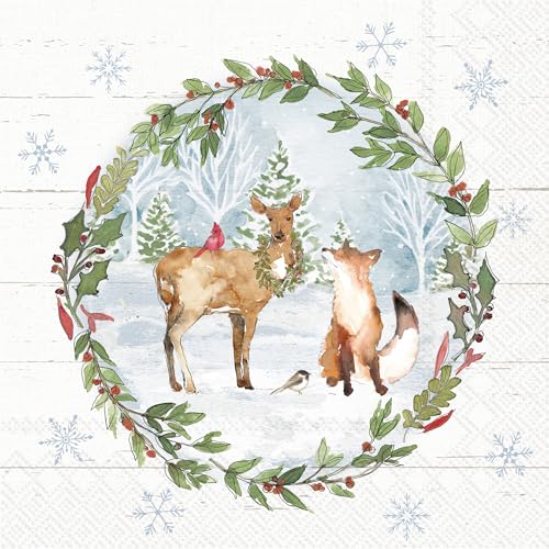 3-Ply Paper Lunch Napkins - Country Christmas, 20-Count