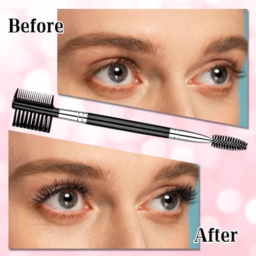 6Pcs Double-Sided Makeup Brush Set, Eyeshadow & Eyebrow Grooming Tools