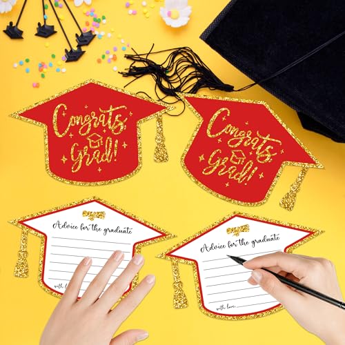 50 Red Gold Graduation Advice Cards for Class of 2026