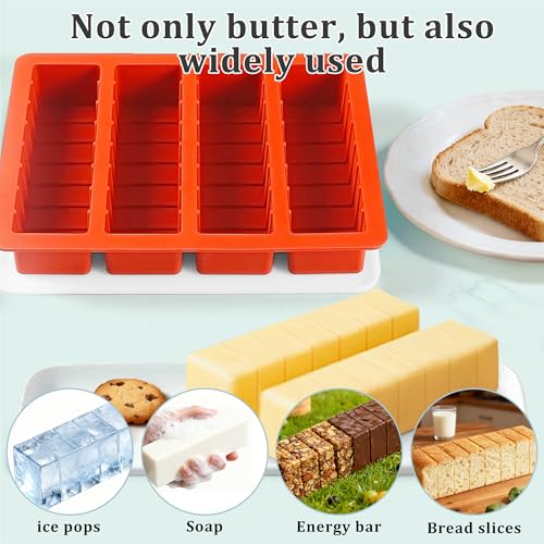 Wilewir Silicone Butter Tray with Lid - 2 Pack Non-Stick Mold