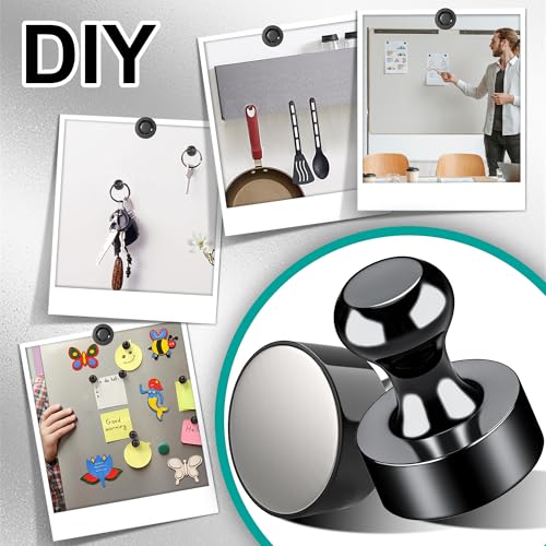 Tiergrade Black Push Pin Magnets - 20 Pack Multi-Use for Fridge & Whiteboard