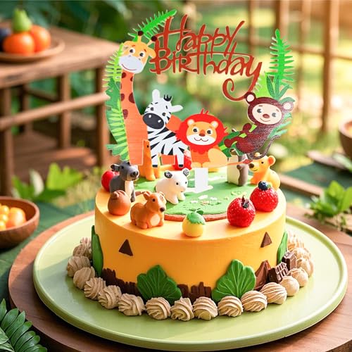 Jungle Animal Cake Topper - Wildlife Birthday Decoration