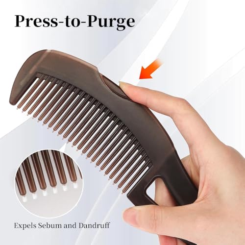 AMZWISH Dandruff Comb Set - Self-Cleaning Scalp Exfoliating Brush