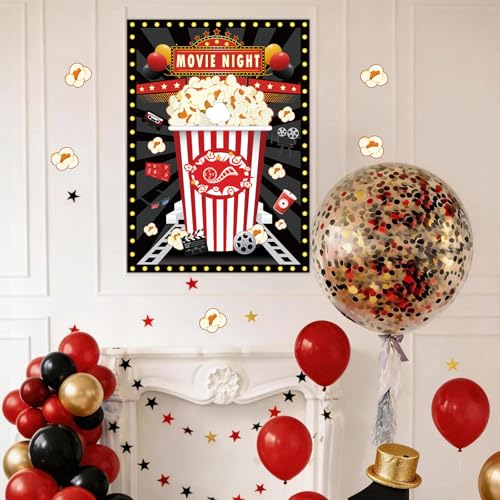 Pin The Popcorn Game Set - Movie Night Party Supplies for Kids