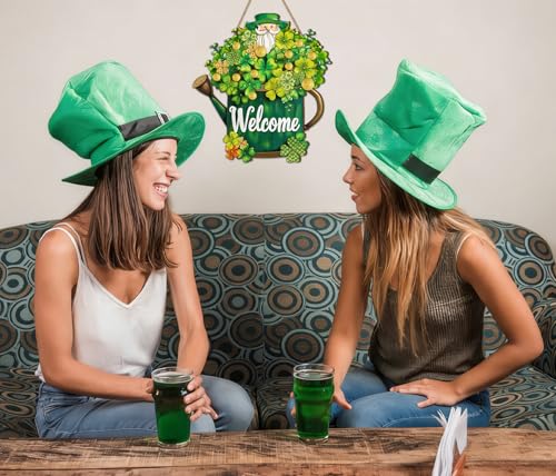 St. Patrick's Day Wooden Welcome Sign for Front Door Decor