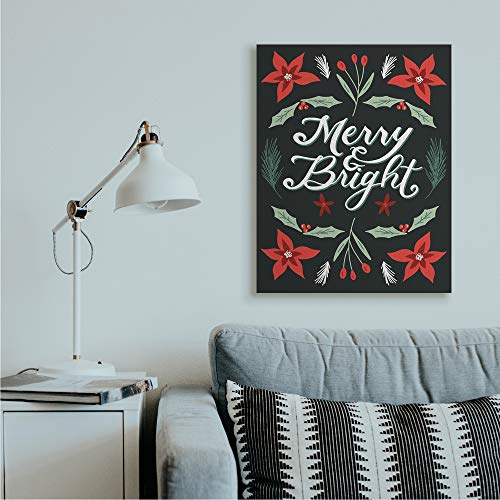 Christmas Poinsettia Holiday Canvas Wall Art - Unframed, 30x40 Inches