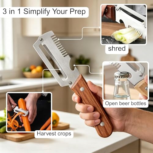 Ergonomic Multi-Functional Vegetable Peeler with Bottle Opener - 2 PCs