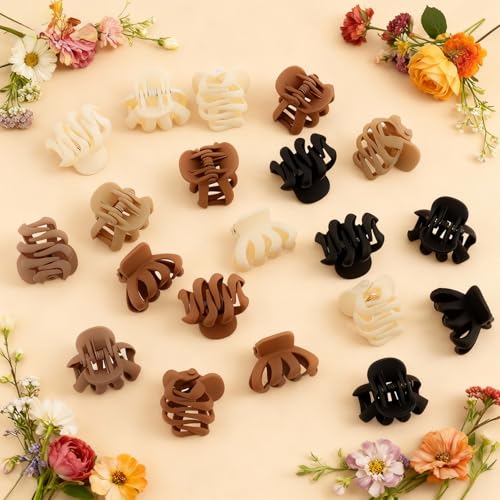 Srotmirw 20-Pack Small Mini Octopus Hair Claw Clips with Strong Grip
