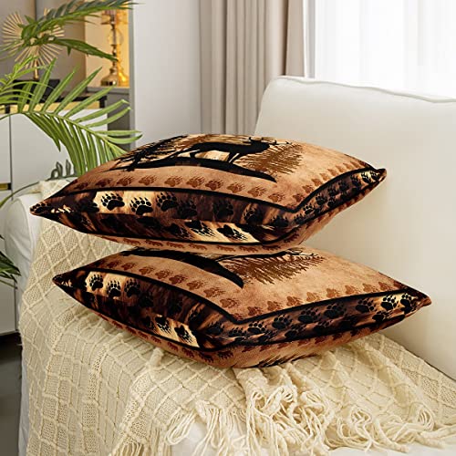 Feelyou Deer Throw Pillow Covers 20" x 20" - Soft Polyester Cushion Case Set