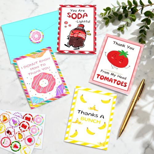 Auch Funny Cute Thank You Cards Bulk 24 Pack with Envelopes & Stickers