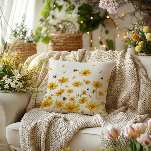 AACORS 16x16 Spring Pillow Cover - Daisy & Bee Farmhouse Decor