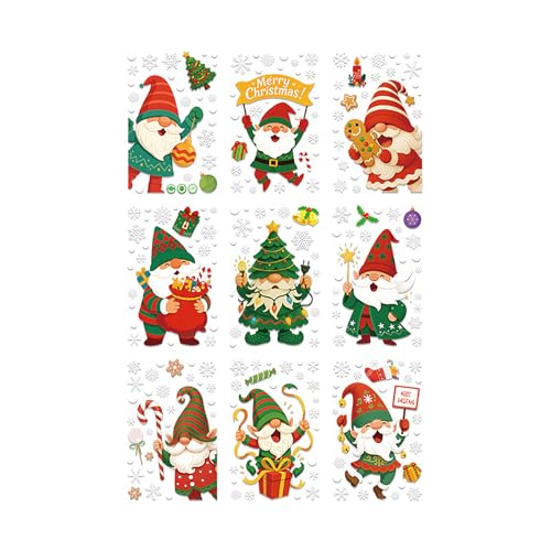 Christmas Elf Window Clings Reusable Static Glass Decals