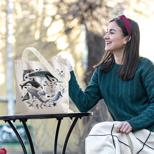 Marine Ocean Beach Tote Bag for Women - Reusable Shopping Bag