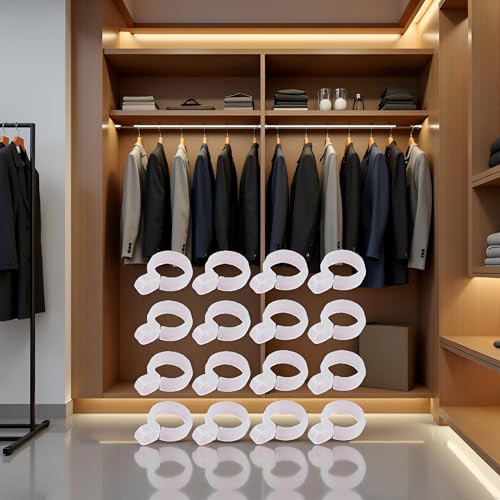 50Pcs White Plastic Hanger Hooks for Clothes & Laundry